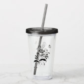 Bloemen en vlinders acryl drinkbeker (Achterkant)