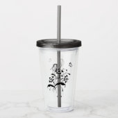 Bloemen en Vlinders Acryl Drinkbeker (Voorkant)