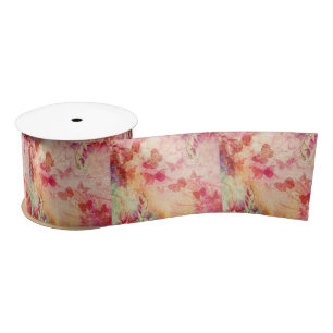 Bloemen En Vlinders Aquarel, Satijnen Lint