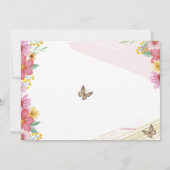 Bloemen en vlinders blijven of gaan douchen kaart (Achterkant)
