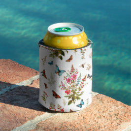 Bloemen en vlinders blikjeskoeler
