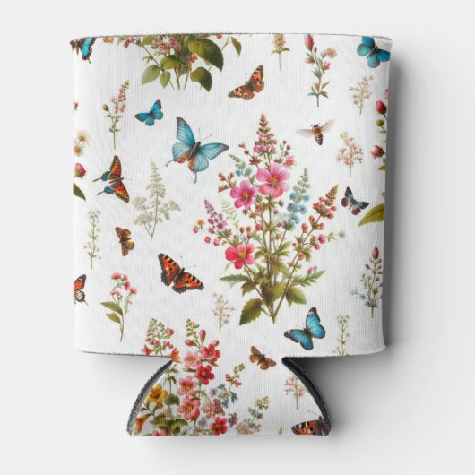Bloemen en vlinders blikjeskoeler (Voorkant)