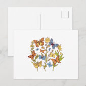 Bloemen en vlinders briefkaart (Voorkant / Achterkant)