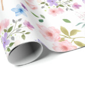 Bloemen en vlinders cadeaupapier (Rol Hoek)