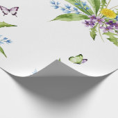 Bloemen en vlinders cadeaupapier (Hoek)