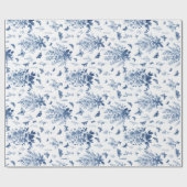 Bloemen en vlinders cadeaupapier (Vlak)