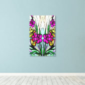 Bloemen en vlinders canvas afdruk (Insitu (Houten vloer))