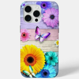 Bloemen en vlinders iPhone 15 pro max hoesje