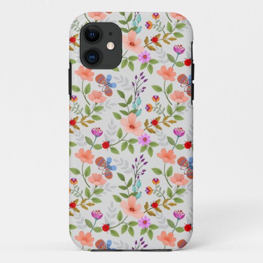 Bloemen en vlinders Case-Mate iPhone case (Achterkant)