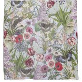 Bloemen en Vlinders Collage Douchegordijn (Voorkant)