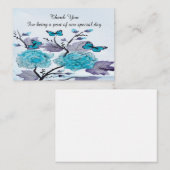 Bloemen en vlinders Dank je kaarten Notitiekaartje (Voorkant / Achterkant)