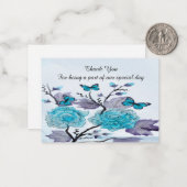 Bloemen en vlinders Dank je kaarten Notitiekaartje (Voorkant / Achterkant in situ)