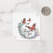 Bloemen en vlinders dank u notitiekaartje (Voorkant / Achterkant in situ)