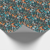 Bloemen en vlinders, decoratief naadloos patroon cadeaupapier (Hoek)