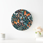 Bloemen en vlinders, decoratief naadloos patroon grote klok (Huis)