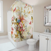 Bloemen en vlinders douchegordijn (In situ)