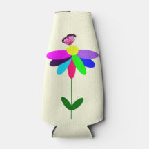 Bloemen en vlinders fles koeler