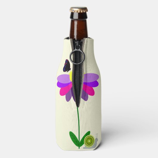 Bloemen en vlinders fles koeler (Fles Achterkant)