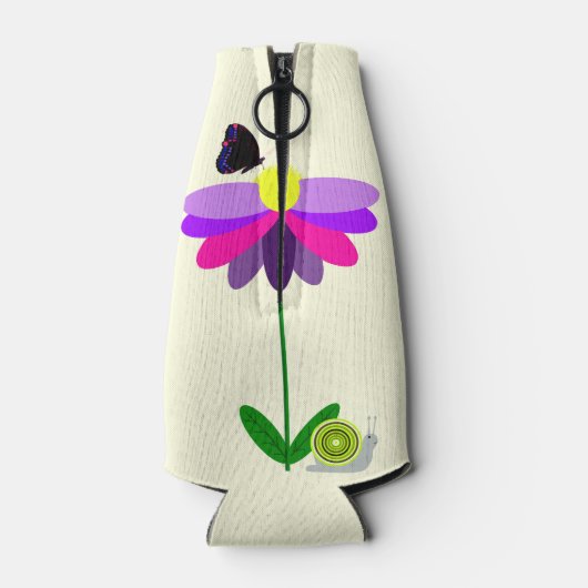 Bloemen en vlinders fles koeler (Achterkant)