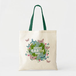 BLOEMEN EN VLINDERS GELUKKIGE AARDDAG 2026 TOTE BAG