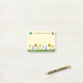 Bloemen en Vlinders Gepersonaliseerd 4 x 3 Post-it® Notes (Op bureau)