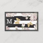 Bloemen en vlinders | Gestreept Visitekaartje (Voorkant)