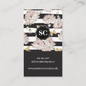 Bloemen en vlinders | Gestreept Visitekaartje (Achterkant)