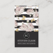 Bloemen en vlinders | Gestreept Visitekaartje (Voorkant)