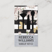 Bloemen en vlinders | Glitter Makeup-set Visitekaartje (Voorkant)