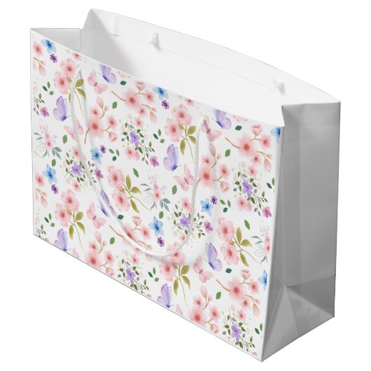 Bloemen en vlinders groot cadeauzakje (Achterkant Gekanteld)
