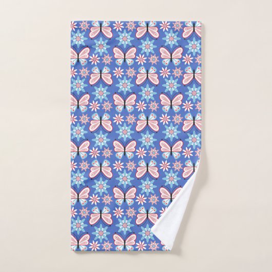 Bloemen en vlinders handdoek (Handdoek)
