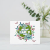 BLOEMEN EN VLINDERS HAPPY EARTH DAY 2024 BRIEFKAART (Staand voorkant)