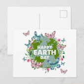 BLOEMEN EN VLINDERS HAPPY EARTH DAY 2024 BRIEFKAART (Voorkant / Achterkant)