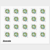 BLOEMEN EN VLINDERS HAPPY EARTH DAY 2024 VIERKANTE STICKER (Vel)