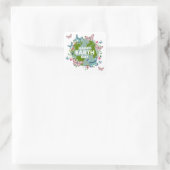 BLOEMEN EN VLINDERS HAPPY EARTH DAY 2024 VIERKANTE STICKER (Tas)