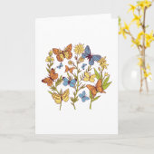 Bloemen en vlinders kaart (Gele Bloem)