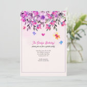 Bloemen en vlinders kaart (Staand voorkant)