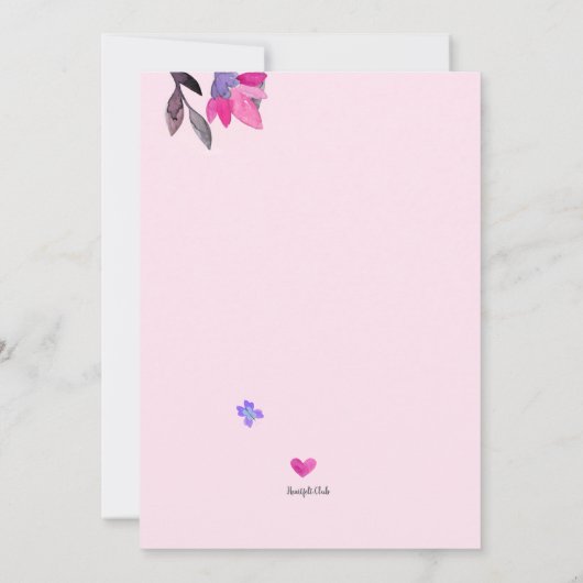 Bloemen en vlinders kaart (Achterkant)