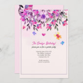 Bloemen en vlinders kaart (Voorkant / Achterkant)