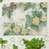 Bloemen en vlinders keukenhanddoek (Gevouwen)