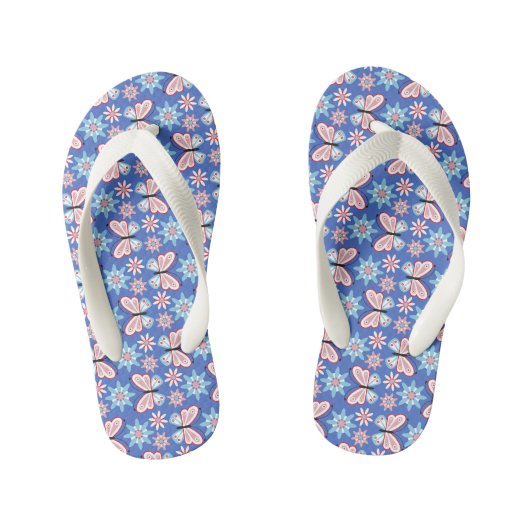 Bloemen en vlinders kinder teenslippers (Voetbed)