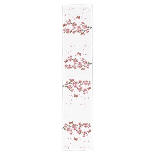 Bloemen en vlinders korte tafelloper (Voorkant)