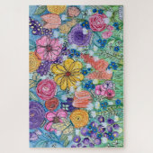 Bloemen en vlinders legpuzzel (Verticaal)