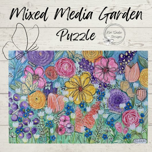 Bloemen en vlinders legpuzzel