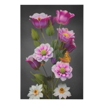 Bloemen en vlinders met bloemen Design