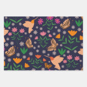 Bloemen en vlinders met kolibries inpakpapier vel (Voorkant 2)