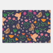 Bloemen en vlinders met kolibries inpakpapier vel (Voorkant)