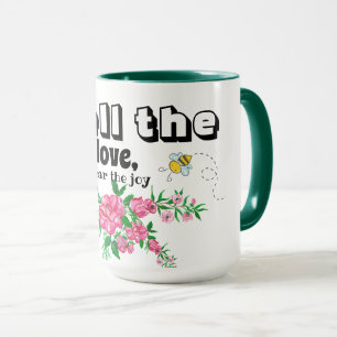 Bloemen en vlinders mok