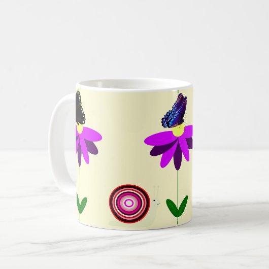 Bloemen en Vlinders Mok (Voorkant links)