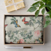 bloemen en vlinders ontkoppelen Pewter Vs2 Tissuepapier (Geschenk)